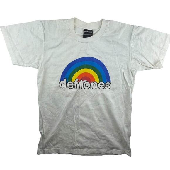 Vintage Deftones rainbow logo single stitch t-shirt Wall of Fame medium 90s y2k - Picture 1 of 5